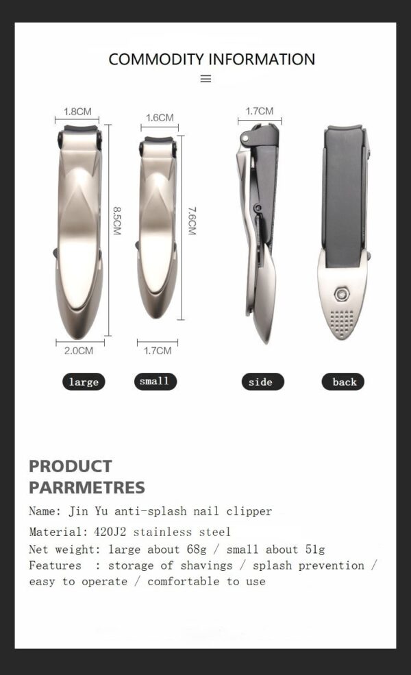 stainless steel nail clippers trimmer pedicure care nail clippers propesyonal nga fish scale nail file nail clipper 5