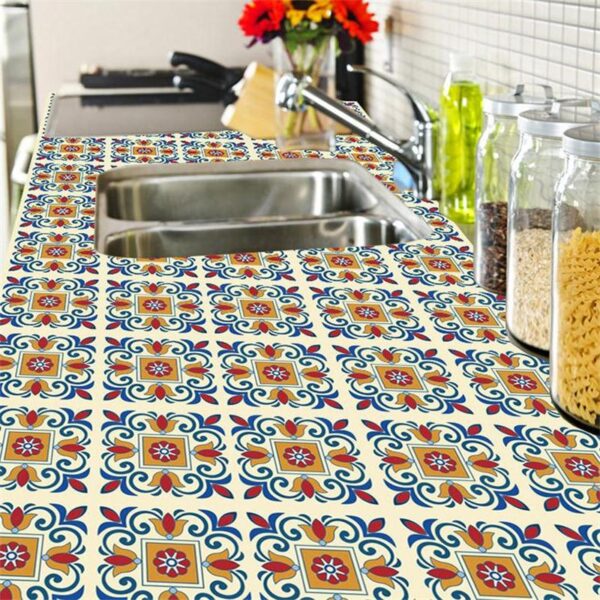 15pcs set 8 12 15cm Europe Style Floor Tiles Diagonal Wall Stickers Bathroom Kitchen Waist Line 2