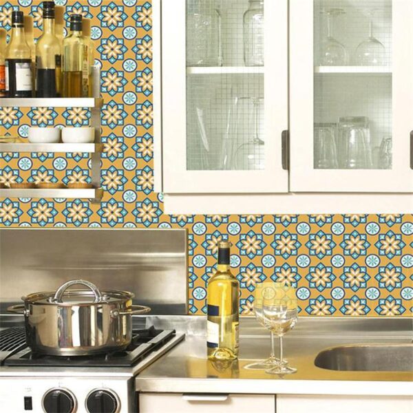 15pcs set 8 12 15cm Europe Style Floor Tiles Diagonal Wall Stickers Bathroom Kitchen Waist Line 5