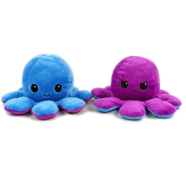 1PC Leuke Octopus Pluche Pop Omkeerbaar Gevuld Knuffel Zachte dubbelzijdig Flip Octopus Pop Kinderen 6.jpg 640x640 6