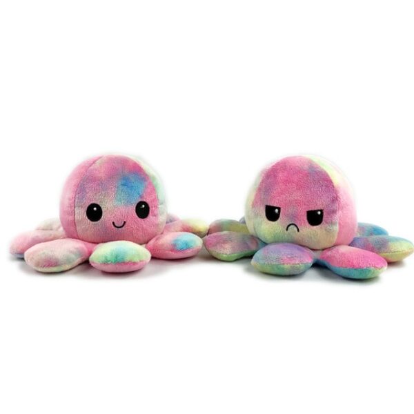 1PC mignon poulpe en peluche poupée réversible en peluche jouet doux Double face bascule poulpe poupée