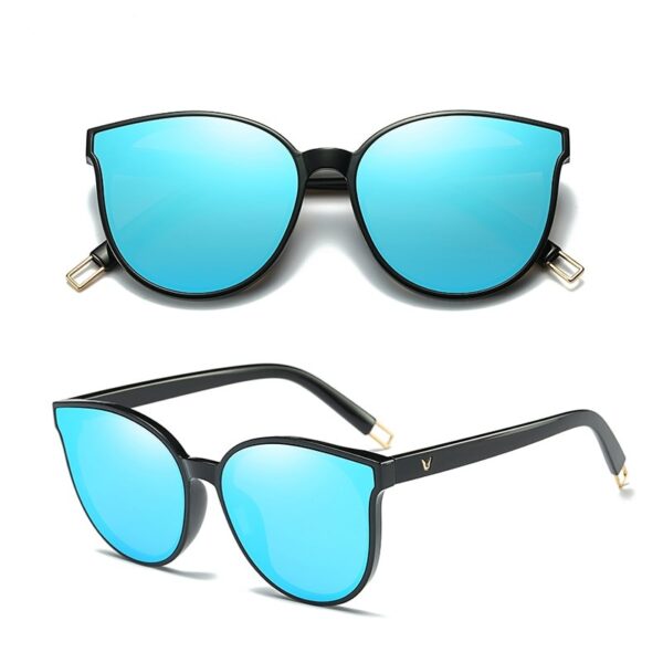 2020 Fashion Color Luxury Flat Top Cat Eye Elegant Sunglasses Woman Oculos De Sol Men Twin 2 1