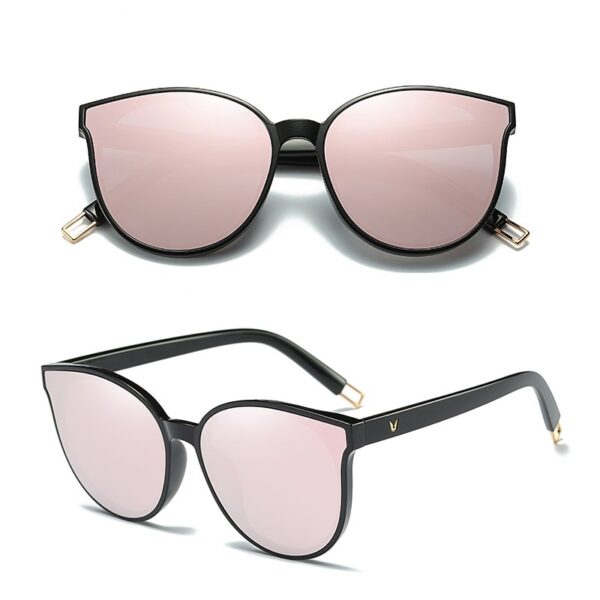 2020 Fashion Color Luxury Flat Top Cat Eye Elegant Sunglasses Woman Oculos De Sol Men Twin 6