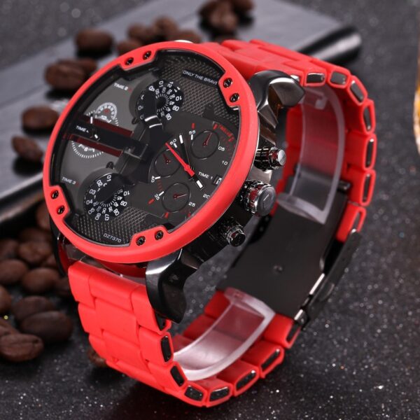 2020 Silicone Red DZ digite S relo nga Rlo dz Auto Date Week Display Luminous Diver Relo 1