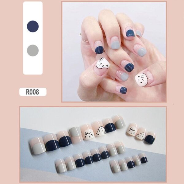 24pcs Set Cartoon Pattern Short False Nails Strawberry Poached Egg Summer Fake Nail Girls Nail Art 7.jpg 640x640 7