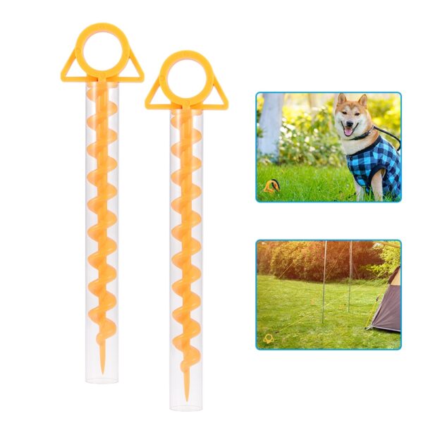 2pcs Tent Nails Outdoor Camping Trip Tent Peg Ground Anchor Screw Nail Stakes Pegs Plastic Sand