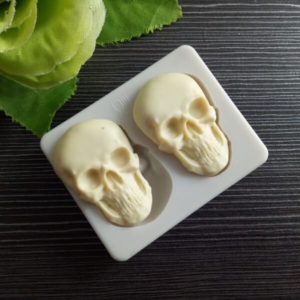 3D Skeleton Head Skull Silicone DIY Chocolate Candy Culds Party Cake Decoration suia Pastry Baking Decoration 1
