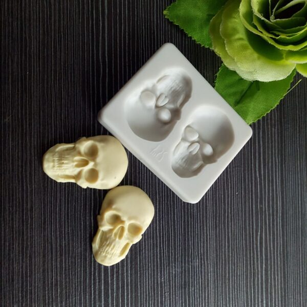 3D Skeleton Head Skull Silicone DIY Chocolate Candy Molds Party Cake Dekorasyon Mold Pastry Baking Dekorasyon 2