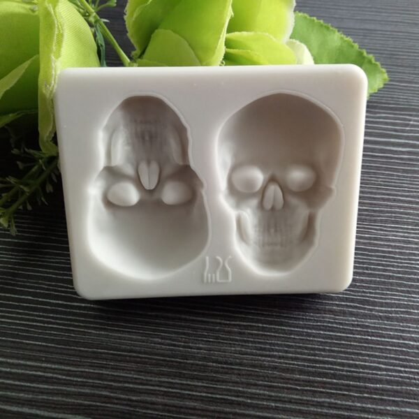 3D Skeleton Head Skull Silicone DIY Chocolate Candy Molds Party Cake Decoration Mold Pastry Baking Decoration 3