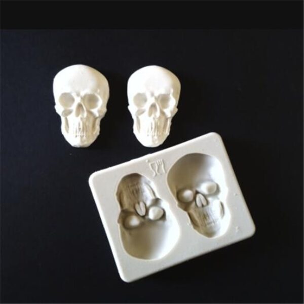 3D Skeleton Head Skull Silicone DIY Chocolate Candy Culds Party Cake Decoration suia Pastry Baking Decoration 5