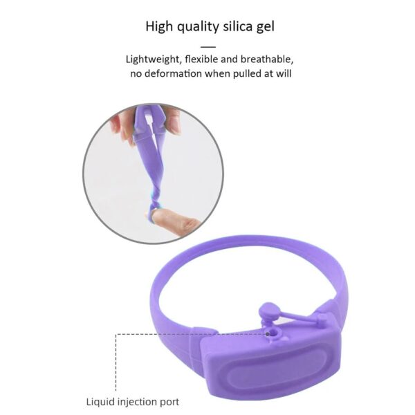 4PC Wristband Hand Dispenser Hand Sanitizer Yopereka Silica gel Osavala Mapampu Opha tizilombo M'manja Bandi Lamanja 2