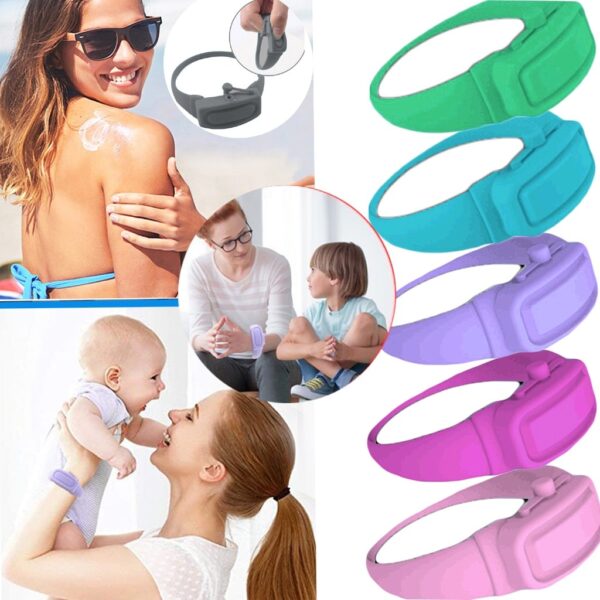 4PC Riipui Ringa Kaituku Ringa Karekau Ringa Karekau Hira Ka taea te Wearable Dispenser Pumps Disinfecta Wristbands Riipene Ringa