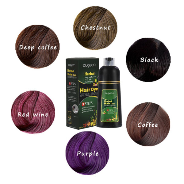500 ml de tinte para el cabello rápido natural orgánico solo 5 minutos Esencia de planta de Noni Tinte de color de cabello negro 4 1
