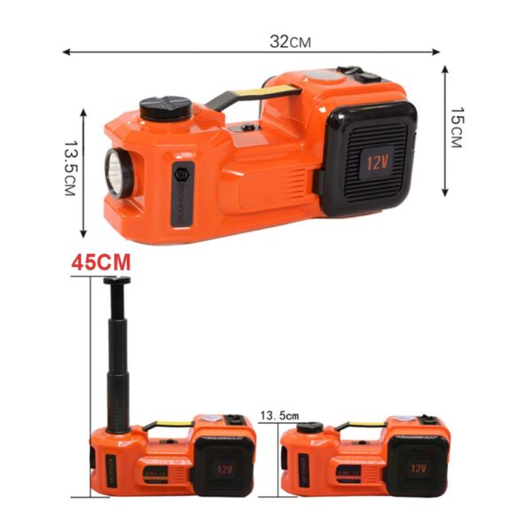 5T 45cm Car Jack Electric Hydraulic Jack Protable Tyre Lifting Car Repair Tool Electric Wrench Inflator 4