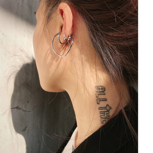 AOMU 2020 New Design Trend Simple Geometric Distortion Irregular Curve Clip Earrings for Women Girl Ear 3
