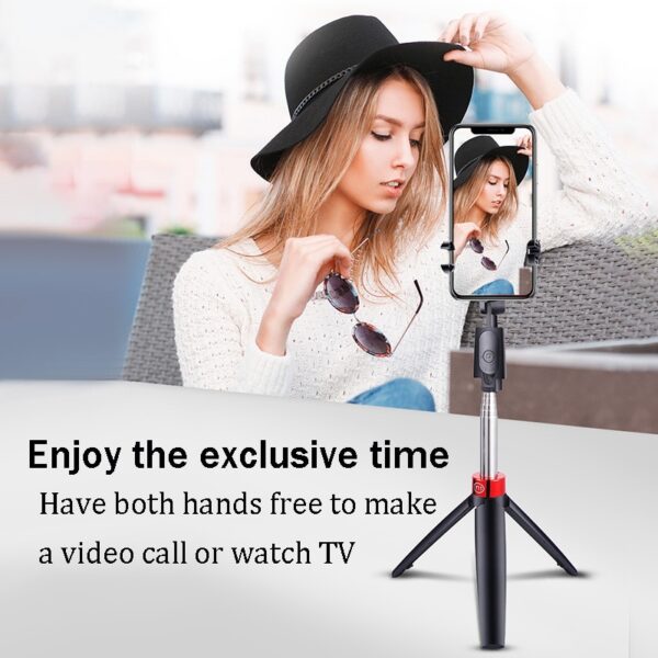 BFOLLOW 3 in 1 Selfie Stick with Tripod Wireless Bluetooth Mobile Phone Holder for iPhone Tiktok 5