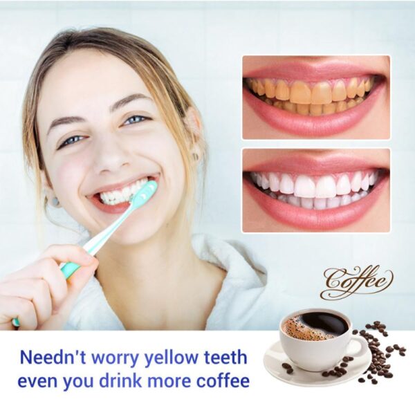 BREYLEE Teeth Whitening Powder Dental Tools Гел за чистење на орална хигиена со четка за заби Отстранување наслаги 2