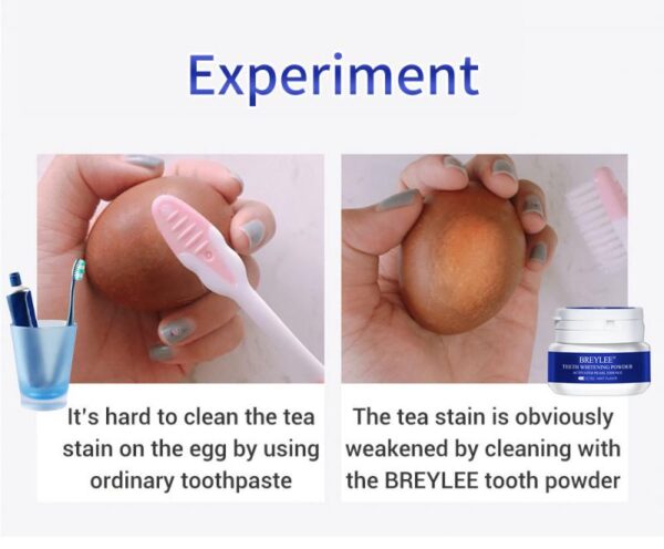 BREYLEE Teeth Whitening Powder ยาสีฟันทันตกรรมเครื่องมือทำความสะอาดฟันขาว Oral Hygiene แปรงสีฟันเจลลบ Plaque 3