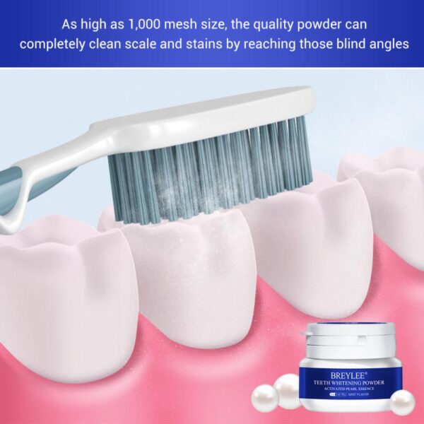 BREYLEE Teeth Whitening Powder Dental Tools Гел за чистење на орална хигиена со четка за заби Отстранување наслаги 4