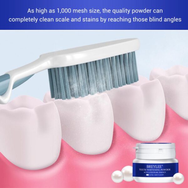 BREYLEE Teeth Whitening Powder ยาสีฟันทันตกรรมเครื่องมือทำความสะอาดฟันขาว Oral Hygiene แปรงสีฟันเจลลบ Plaque 4