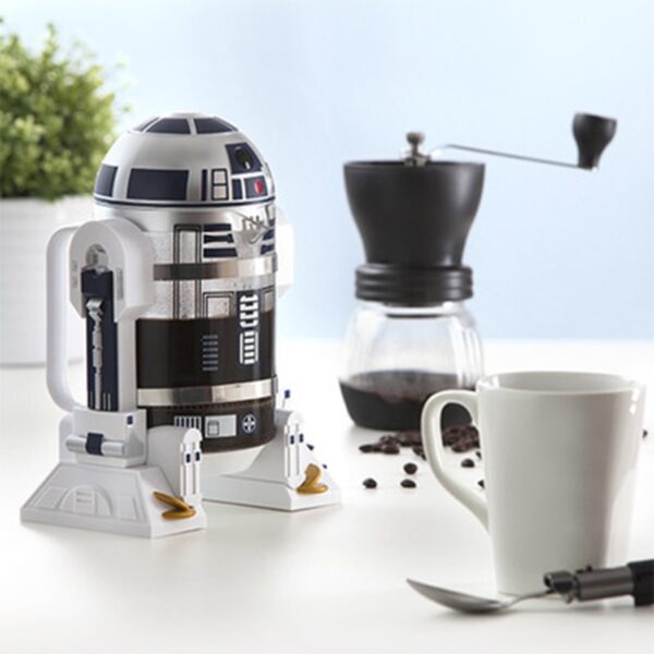 Kaffi Pot 960ml Home Mini Star Wars R2 D2 Manuell Kaffismaschinn Franséisch gepresst Kaffi Pot 3