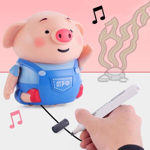 Draw Line Heel Pig Pen Inductive Toys Lightweight and Delicate Follow Robot Music Animals Fashion Education 3