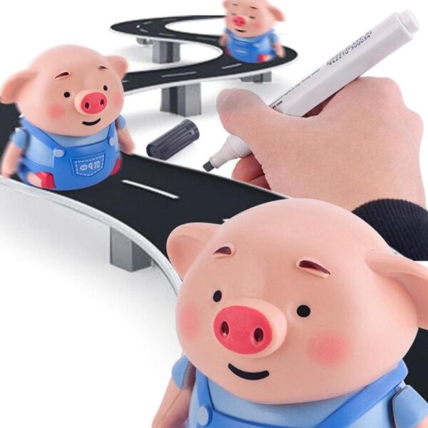 Draw Line Heel Pig Pen Inductive Toys Lightweight and Delicate Follow Robot Music Animals Fashion Education