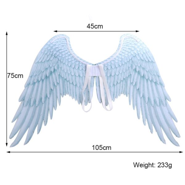 Halloween 3D Angel Wings Mardi Gras Theme Party Cosplay Wings For Children Adult Big Large Black 3