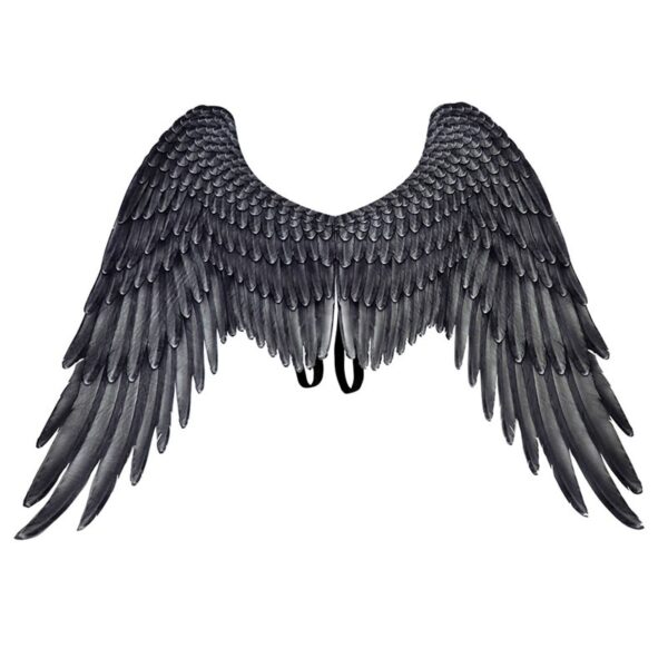 ჰელოუინის 3D Angel Wings Mardi Gras თემა წვეულება Cosplay Wings ბავშვებისთვის ზრდასრული დიდი დიდი შავი 4