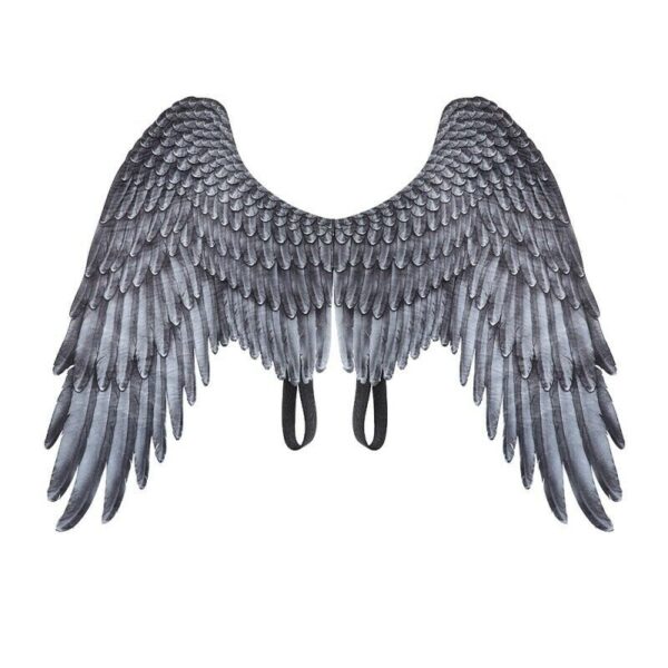 Halloween 3D Angel Wings Mardi Gras Theme Party Cosplay Wings For Children Adult Big Large Black 5