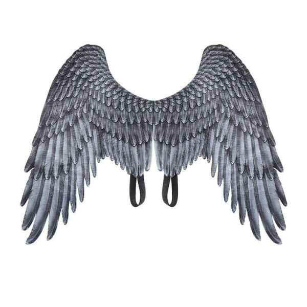 Halloween 3D Angel Wings Mardi Gras Theme Party Cosplay Wings Para sa mga Bata nga Hamtong Dagko nga Itom 5