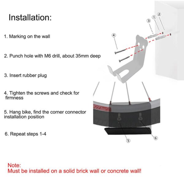 Wiszący uchwyt na rower Uchwyt do przechowywania Stojak do montażu na ścianie roweru Idealne narzędzie oszczędzające miejsce Ściana stojaka na rowery 4