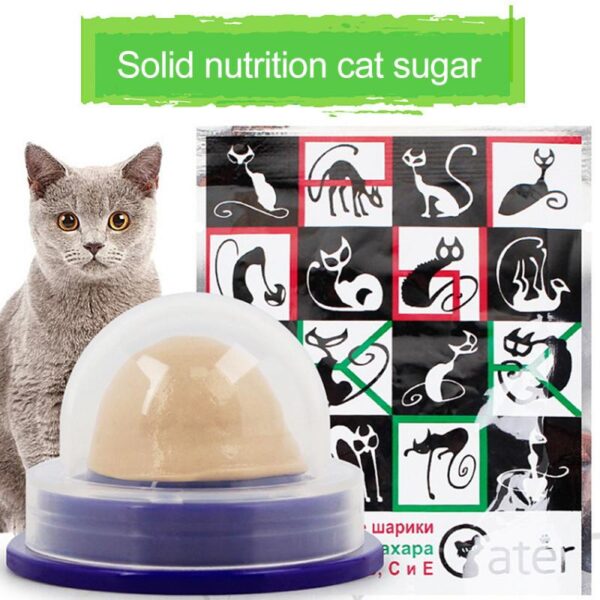 ขนมแมวเพื่อสุขภาพ Catnip Sugar Candy Licking Solid Nutrition Gel Energy Ball ของเล่นสำหรับแมวเพิ่ม 4