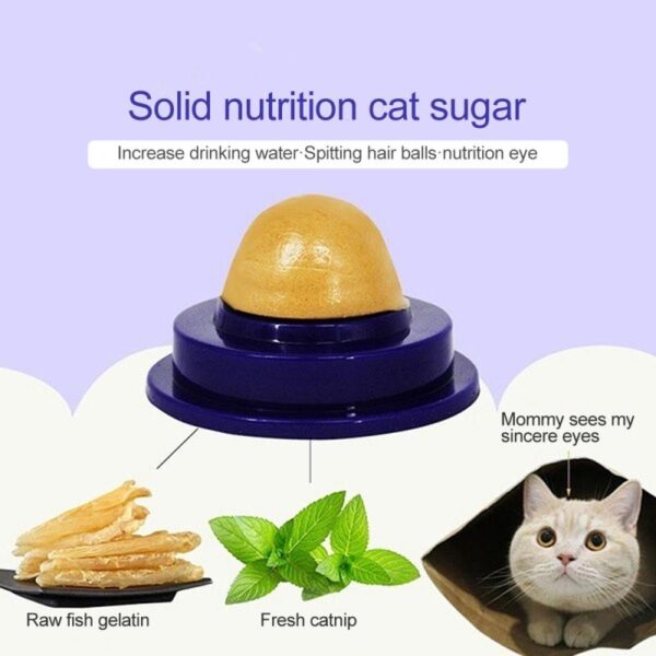 Healthy Cat Snacks Catnip Sugar Candy Licking Solid Nutrition Gel Energy Ball Toy for Cat Increase
