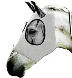 Horse fly mask with ear bob eye blue pink black color elastic 83 125cm adjustable Anti.jpg 640x640