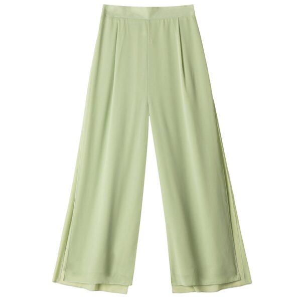 Ice Silk Chiffon Wide Legged Pants Women Summer Casual Loose Fake Two Piece Pants Skirt 2020 5
