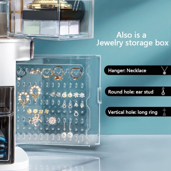 LED Mirror Cosmetic Organizer Portable Makeup Storage Box Jewelry Box Large Make Up Lipstick Container Bathroom 3
