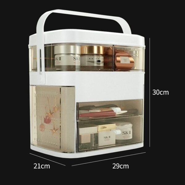 LED Mirror Cosmetic Organizer Portable Makeup Storage Box Jewelry Box Large Make Up Lipstick Container Bathroom 5