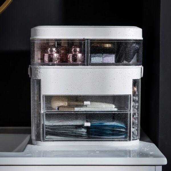 LED Mirror Cosmetic Organizer Portable Makeup Storage Box Jewelry Box Large Make Up Lipstick Container