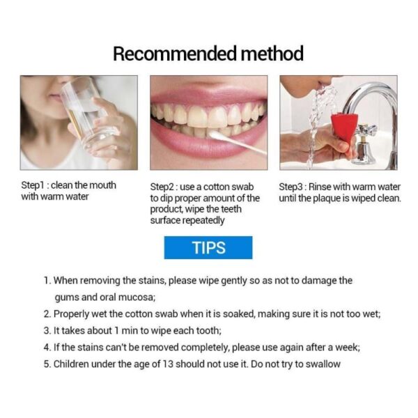 Белење на заби со течно чистење на усни хигиена LanBeNA ги отстранува дамките од плочките заб за хигиена за чистење на серумот Отстранува 4