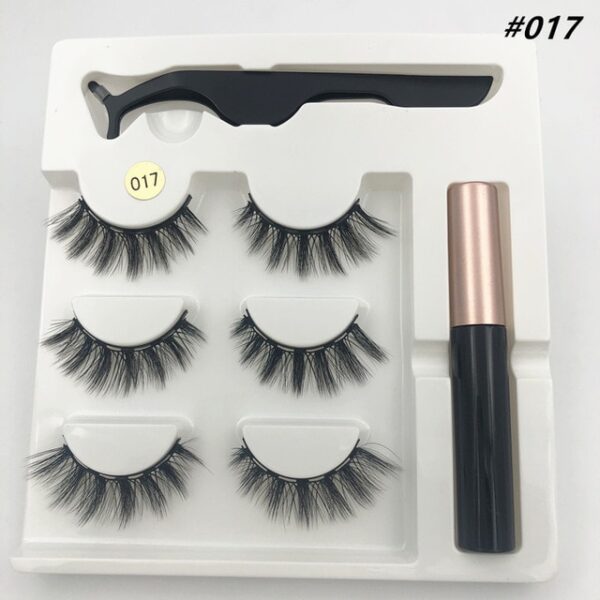 Makeup 3 pairs of magnetic eyelashes liquid eyeliner tweezers waterproof long lasting eyelash extension eyelash set 11.jpg 640x640 11