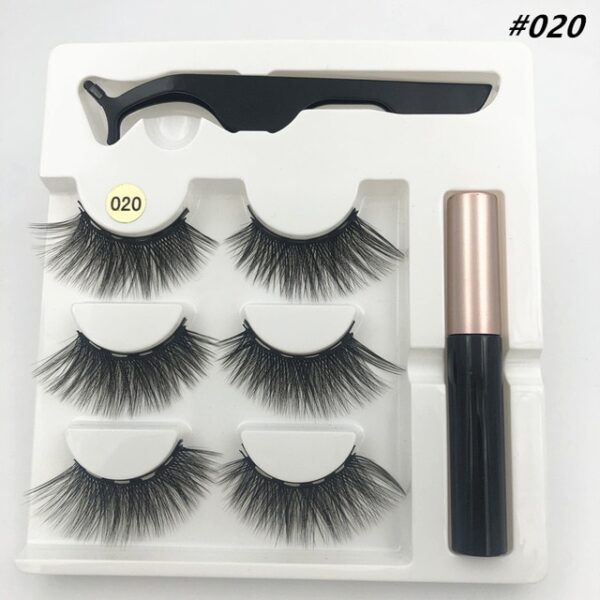 Makeup 3 pairs of magnetic eyelashes liquid eyeliner tweezers waterproof long lasting eyelash extension eyelash set 15.jpg 640x640 15