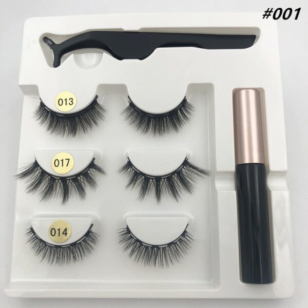 Makeup 3 pairs of magnetic eyelashes liquid eyeliner tweezers waterproof long lasting eyelash extension eyelash set 2.jpg 640x640 2