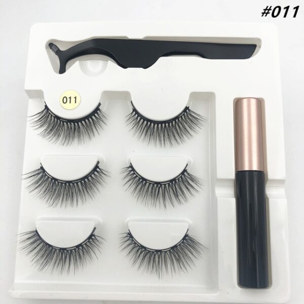 Makeup 3 pairs of magnetic eyelashes liquid eyeliner tweezers waterproof long lasting eyelash extension eyelash set 5.jpg 640x640 5