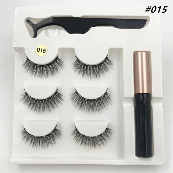 Make-up 3 Paar magnetische Wimpern flüssige Eyeliner Pinzette wasserdichte langlebige Wimpernverlängerung Wimpernset 9.jpg 640x640 9