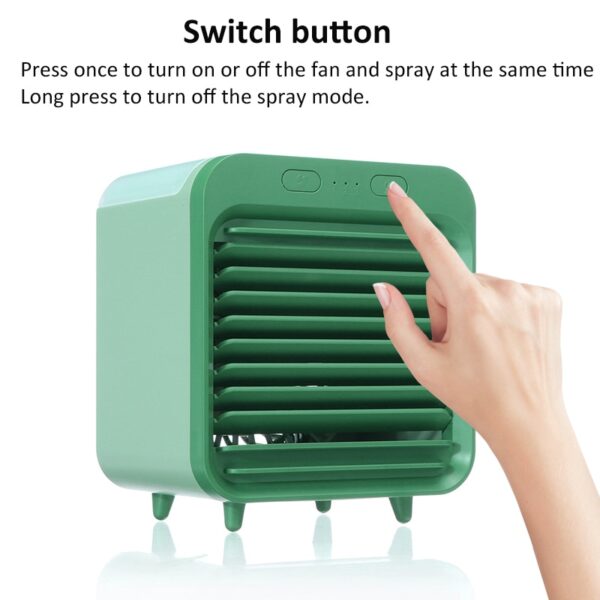 Mini Portable Air Conditioner Humidifier with Water Tank Air Cooler USB 3 Speeds Cooling Fan Air 3