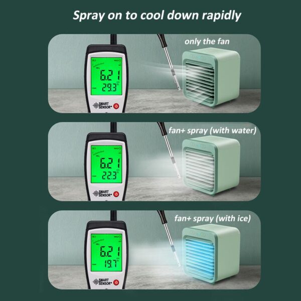 Mini Portable Air Conditioner Humidifier with Water Tank Air Cooler USB 3 Speeds Cooling Fan Air