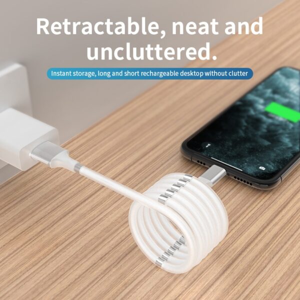 RDCY Fast charging 2 4A Magic rope cable automatically retractable USB to Type C charger for 2