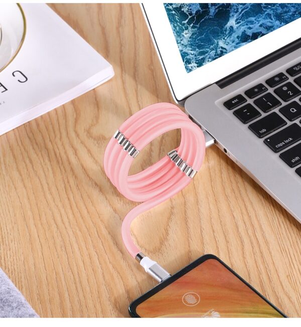 RDCY Fast charging 2 4A Magic rope cable automatically retractable USB to Type C charger for 5