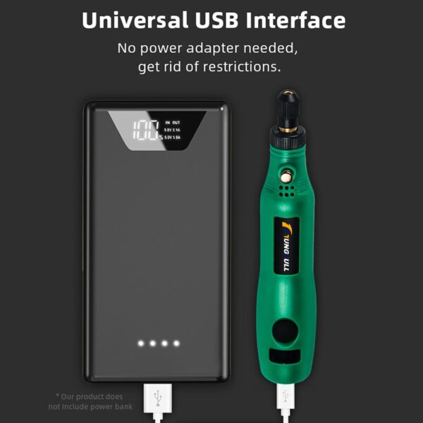 Inneal Rotary gun sreang TUNGFULL Inneal-fiodha USB a ’gràbhaladh peann DIY airson drile gun uèir glainne meatailt seudraidh 2